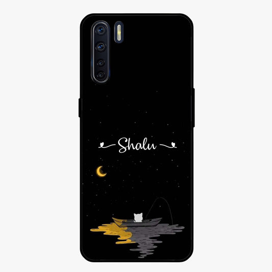Silent Night Row Glass Case showing flat back view with calm night themed artwork and glossy glass finish.