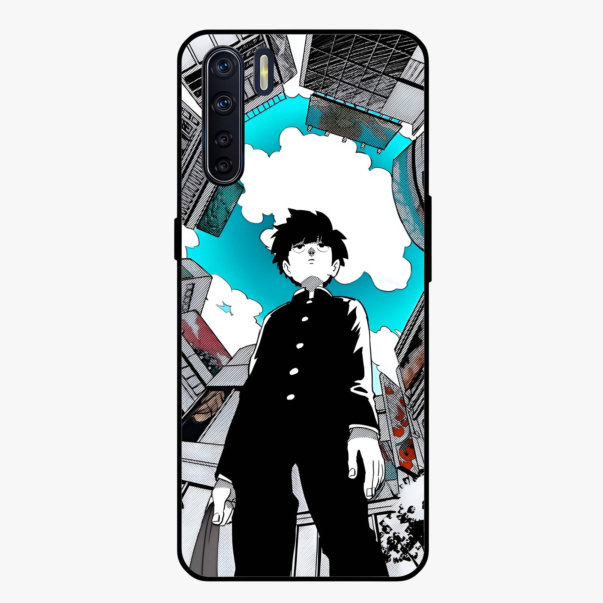 Silent Psychic Awakening Glass Case showing flat back view with mystical psychic themed artwork and glossy glass finish.