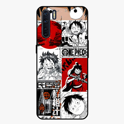 Strawhat Chaos Panels Glass Case showing flat back view with anime inspired chaos panel artwork and glossy glass finish.