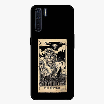 The Empress Glass Case showing flat back view with regal feminine artwork and glossy glass finish.