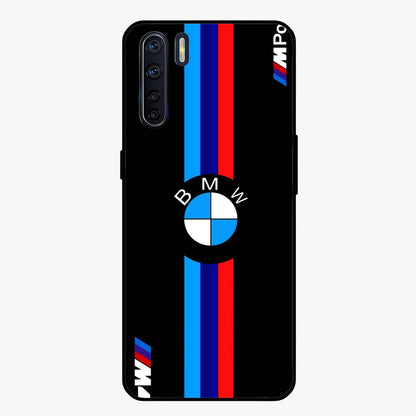 Turbo BMW Beast Glass Case showing flat back view with high performance sports car artwork and glossy glass finish.