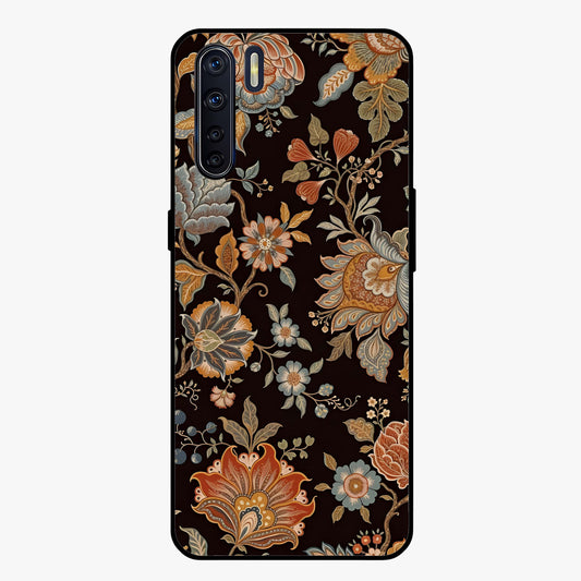 Vintage Floral Dream Glass Case showing flat back view with classic floral artwork and glossy glass finish.