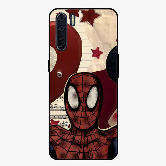 Web Warrior Vibes Glass Case showing flat back view with superhero inspired web themed artwork and glossy glass finish.