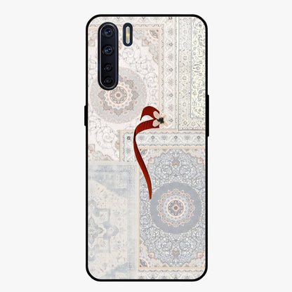 White Aesthetic Bow Glass Case showing flat back view with minimal bow artwork and glossy glass finish.
