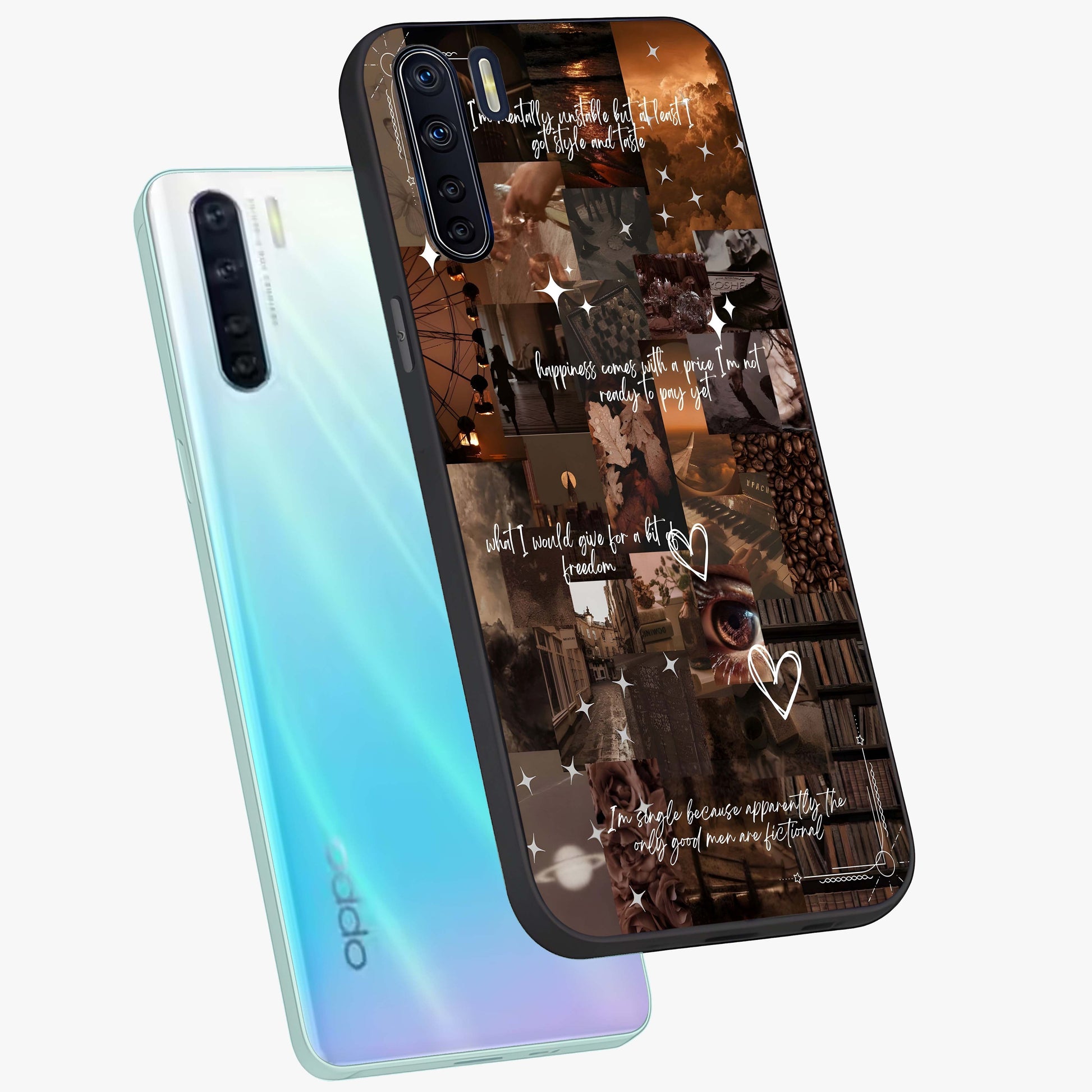 Bittersweet Aesthetic Chaos Glass Case displayed in angled mockup highlighting expressive abstract artwork and edgy aesthetic theme.