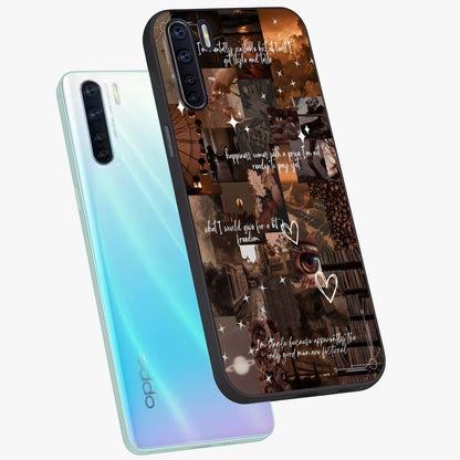 Bittersweet Aesthetic Chaos Glass Case displayed in angled mockup highlighting expressive abstract artwork and edgy aesthetic theme.