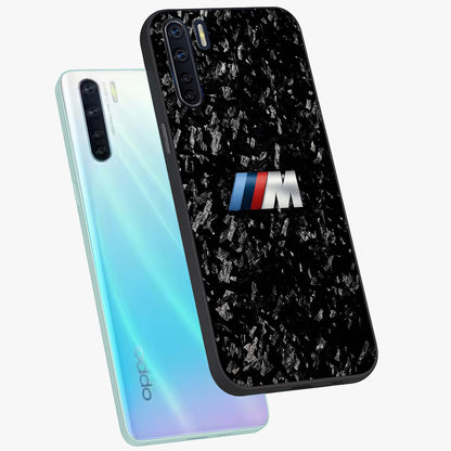 Carbon Speed Mark Glass Case displayed in angled mockup highlighting racing inspired carbon design and sleek aesthetic style.