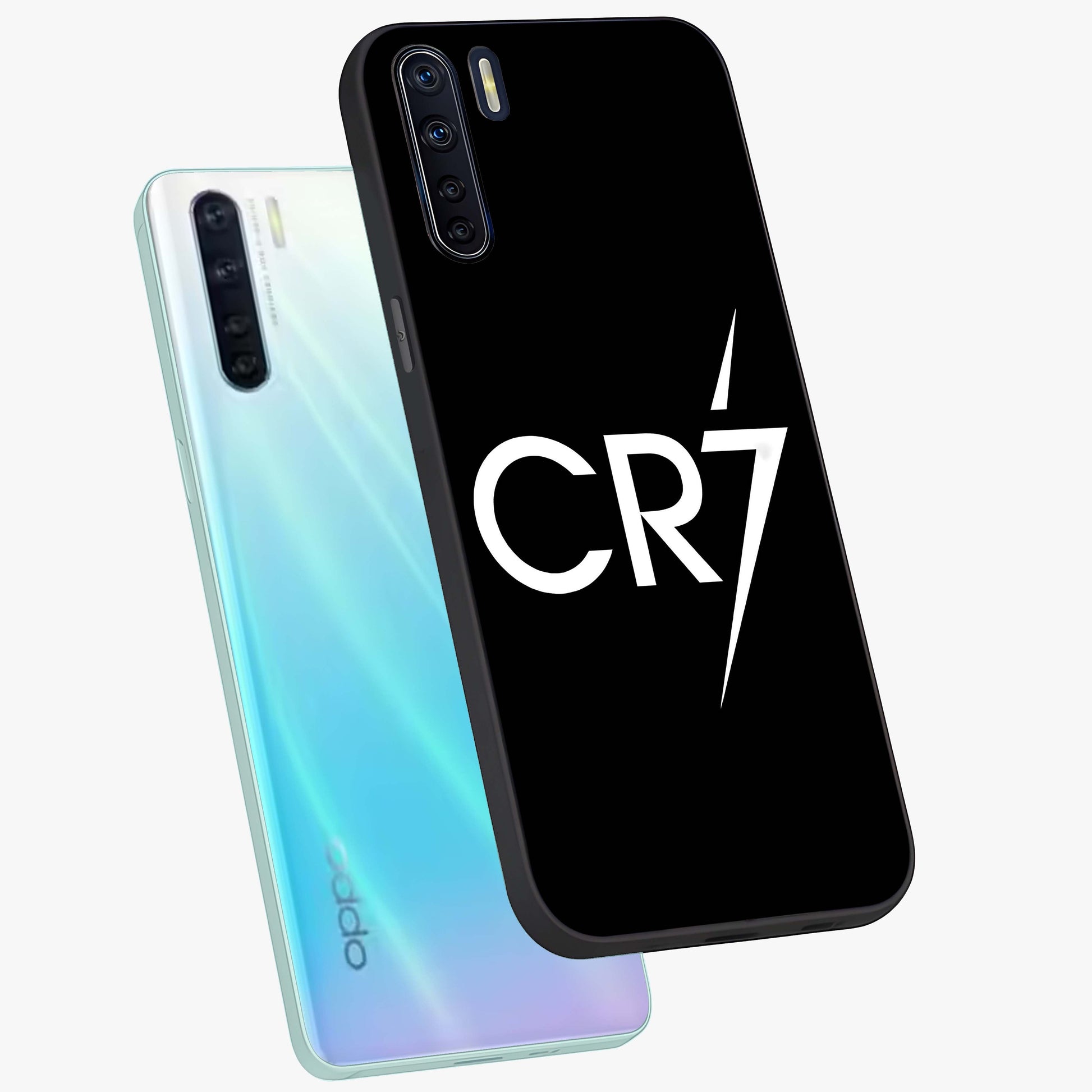 Cr7 Elite Strike Glass Case displayed in angled mockup highlighting powerful sports graphic with bold athletic theme.