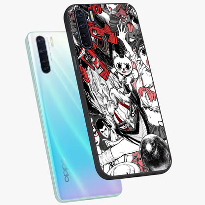 Crimson Chaos Panel Glass Case displayed in angled mockup highlighting chaotic panel style design with modern graphic theme.