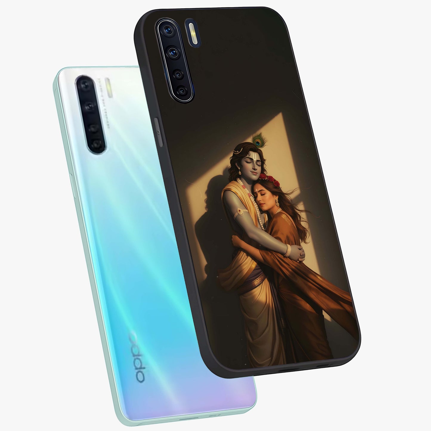 Divine Eternal Love Glass Case displayed in angled mockup highlighting elegant divine inspired design with peaceful aesthetic.