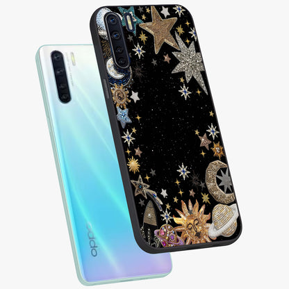 Galactic Jewel Stars Glass Case displayed in angled mockup highlighting shining celestial star design with cosmic aesthetic style.