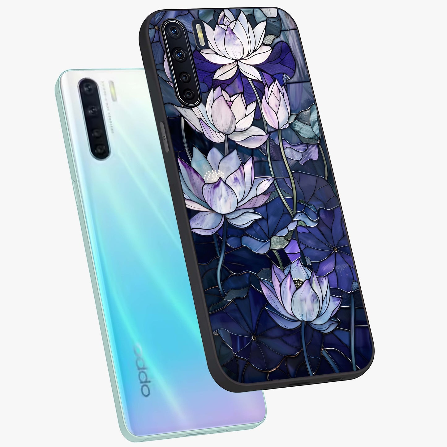 Gloss Petal Rush Glass Case displayed in angled mockup highlighting vibrant petal design with elegant floral aesthetic.