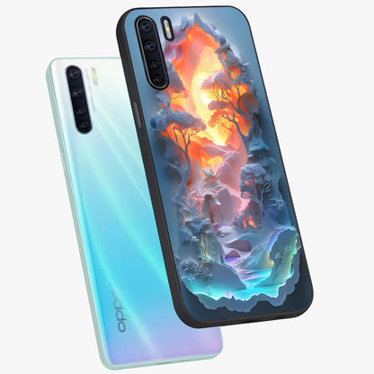Glow Forest Portal Glass Case displayed in angled mockup highlighting mystical forest design with magical glowing aesthetic.