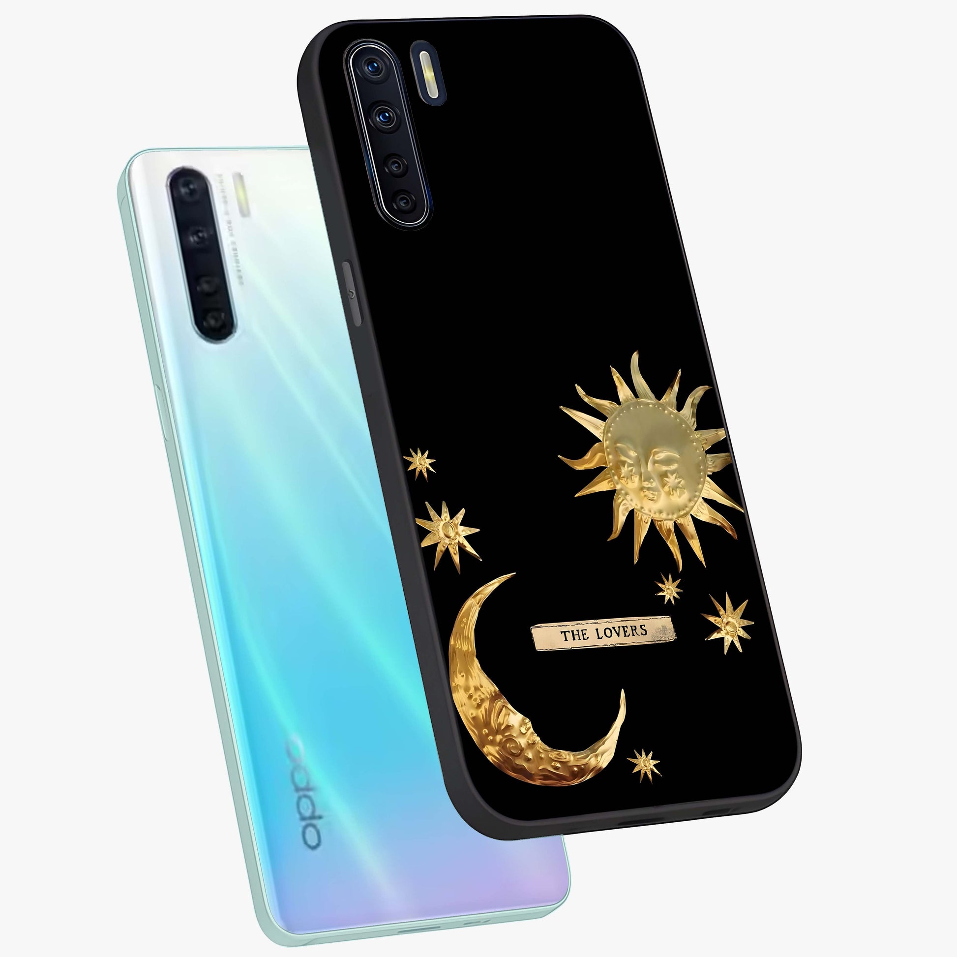 Gold Sun Blush Glass Case displayed in angled mockup highlighting radiant sun design with warm golden aesthetic.
