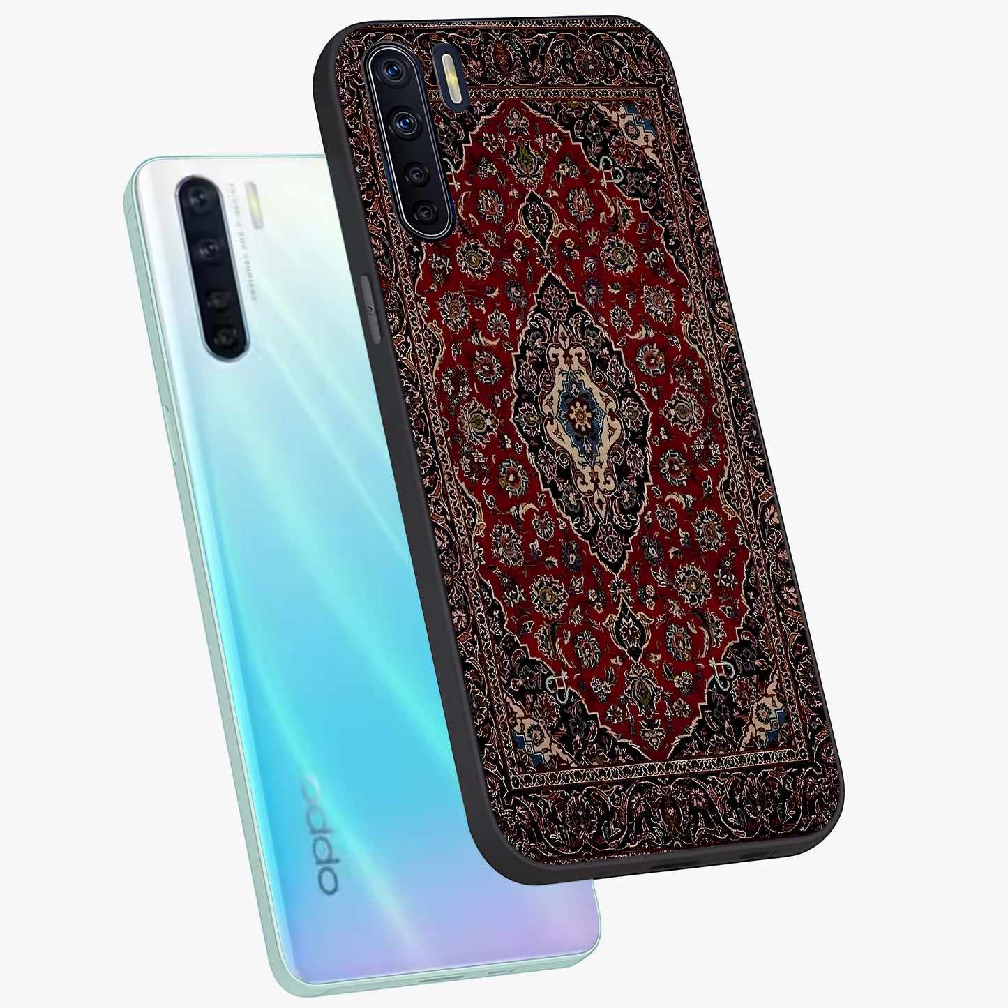 Heritage Carpet Royale Glass Case displayed in angled mockup highlighting intricate royal carpet design with heritage aesthetic.