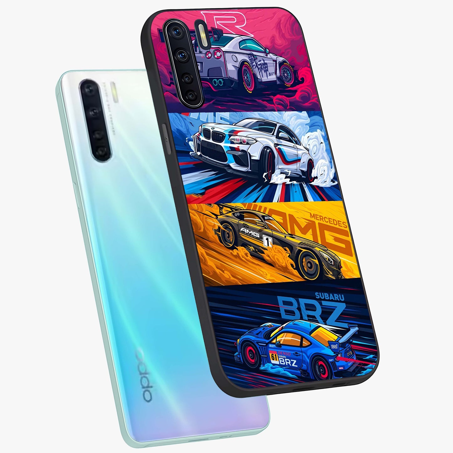 JDM Sports Car Glass Case displayed in angled mockup highlighting sleek Japanese racing car design with automotive aesthetic.