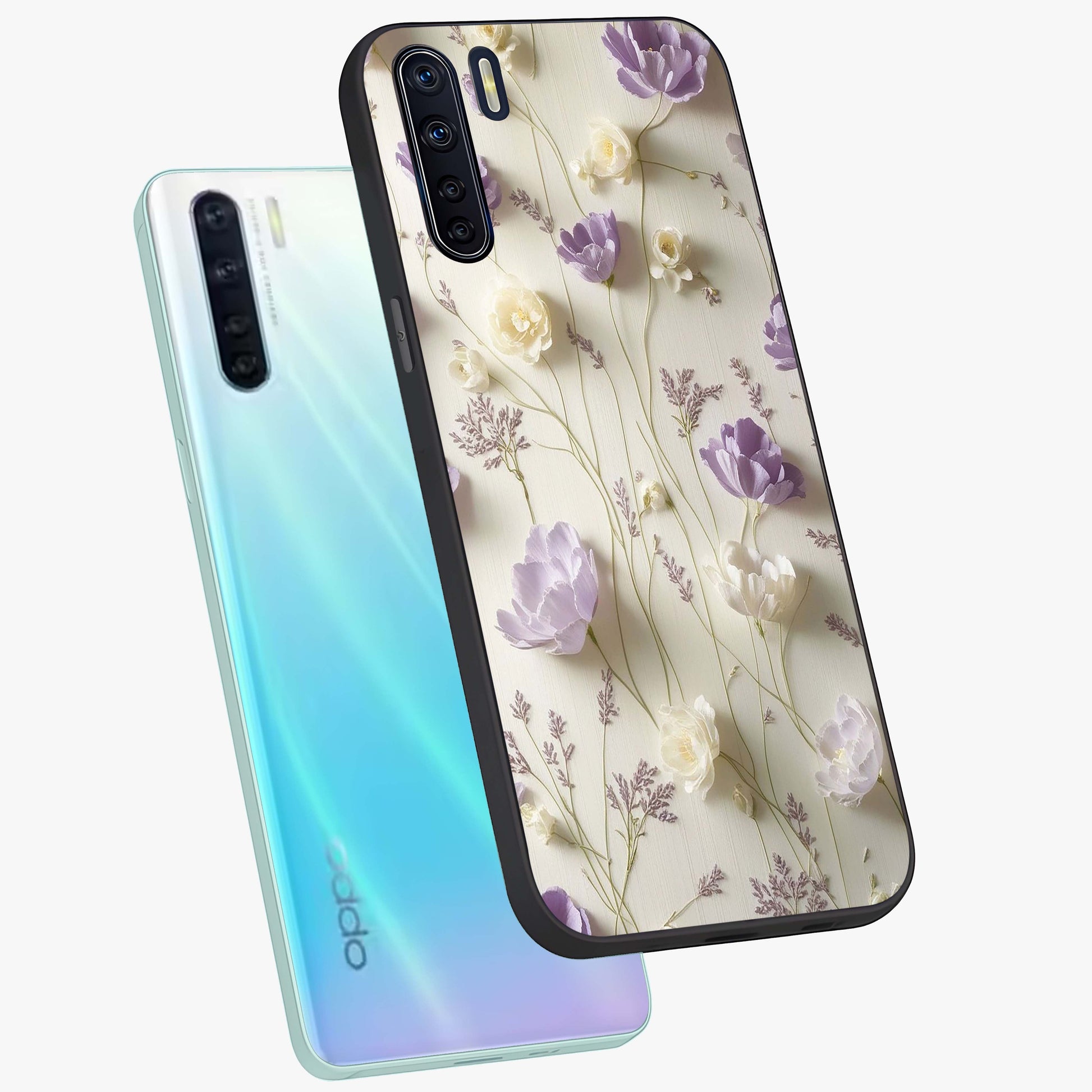Lilac Breeze Harmony Glass Case displayed in angled mockup highlighting calm lilac breeze design with soothing aesthetic style.