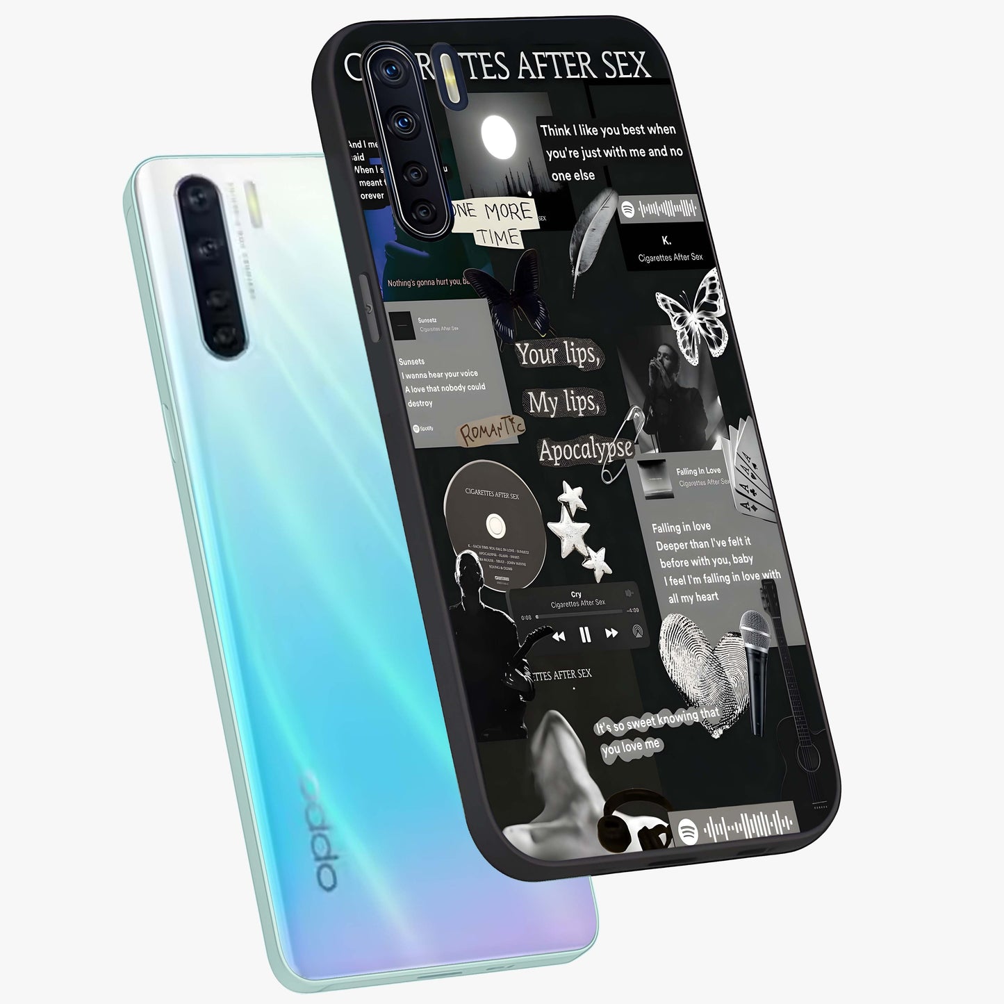 Midnight Love Echo Glass Case displayed in angled mockup highlighting elegant love inspired design with deep aesthetic style.