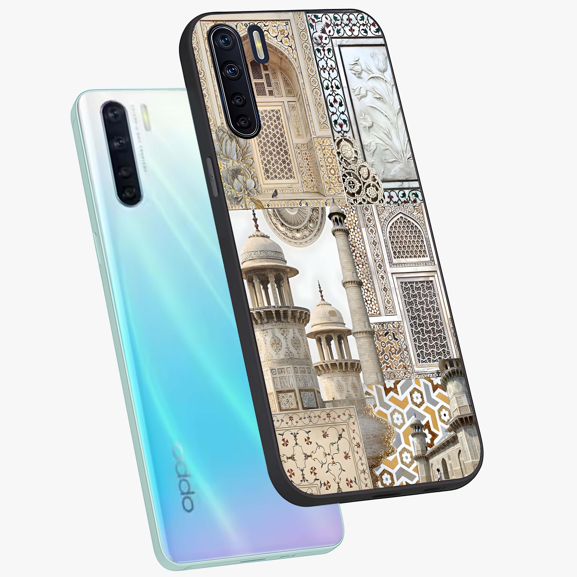 Mughal Marble Legacy Glass Case displayed in angled mockup highlighting elegant heritage marble artwork with royal aesthetic.