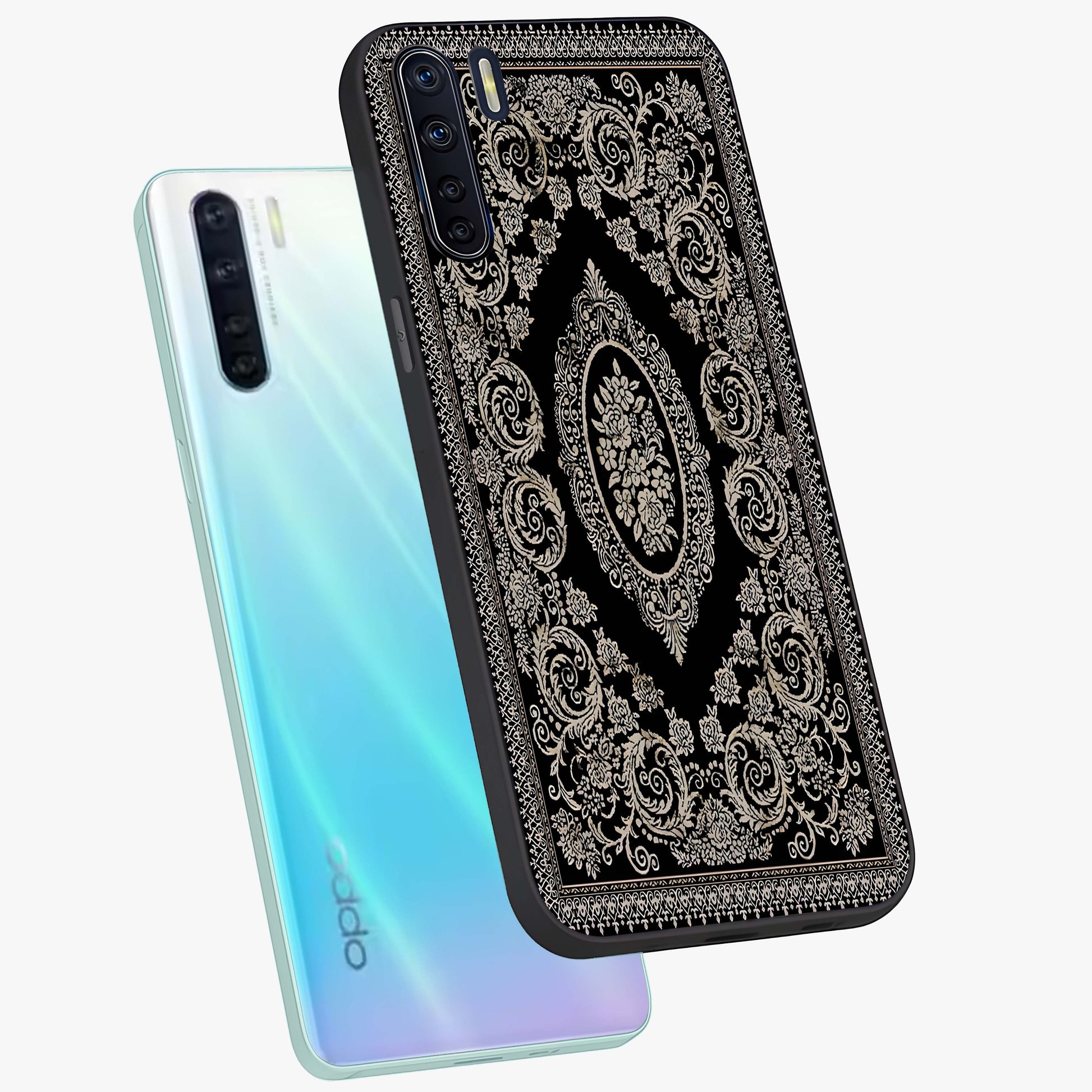 Noir Bloom Elegance Glass Case displayed in angled mockup highlighting refined flower design with stylish noir aesthetic.