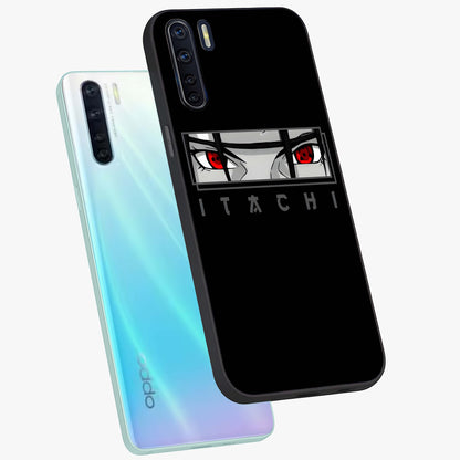 Scarlet Gaze Dominance Glass Case displayed in angled mockup highlighting intense visual design with bold scarlet aesthetic.