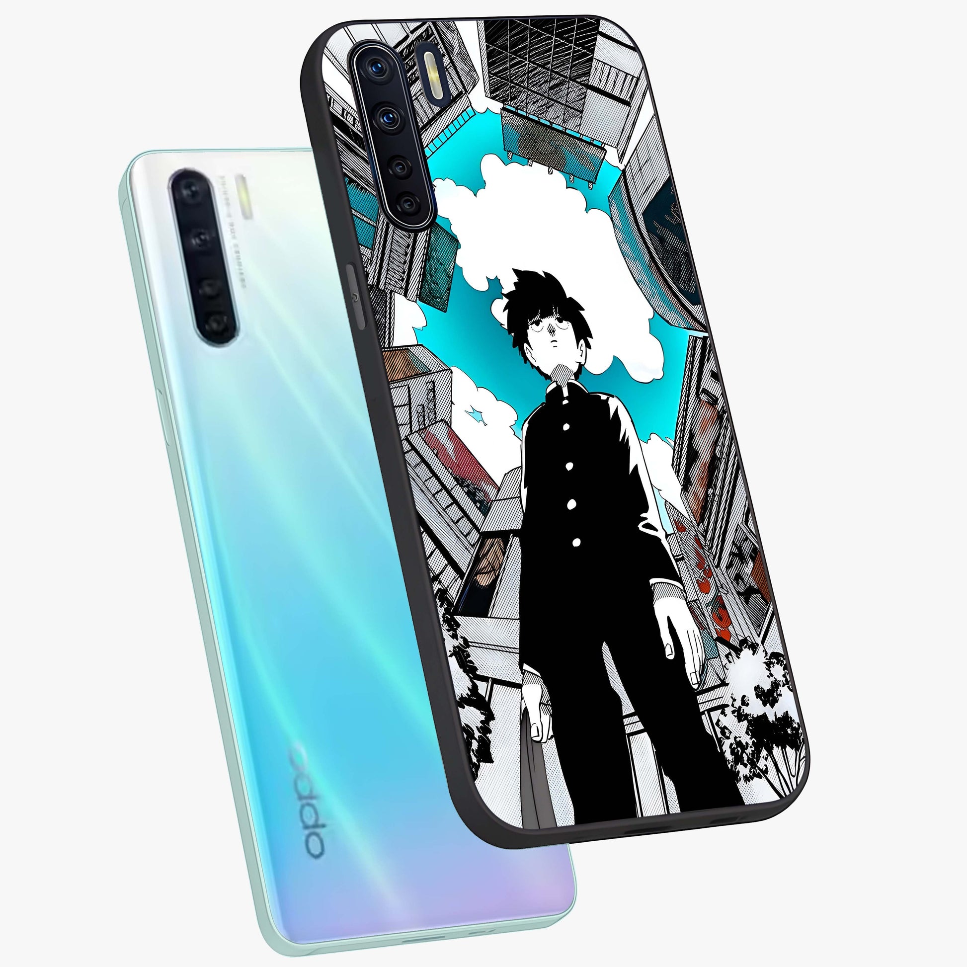 Silent Psychic Awakening Glass Case displayed in angled mockup highlighting spiritual awakening design with cosmic aesthetic.