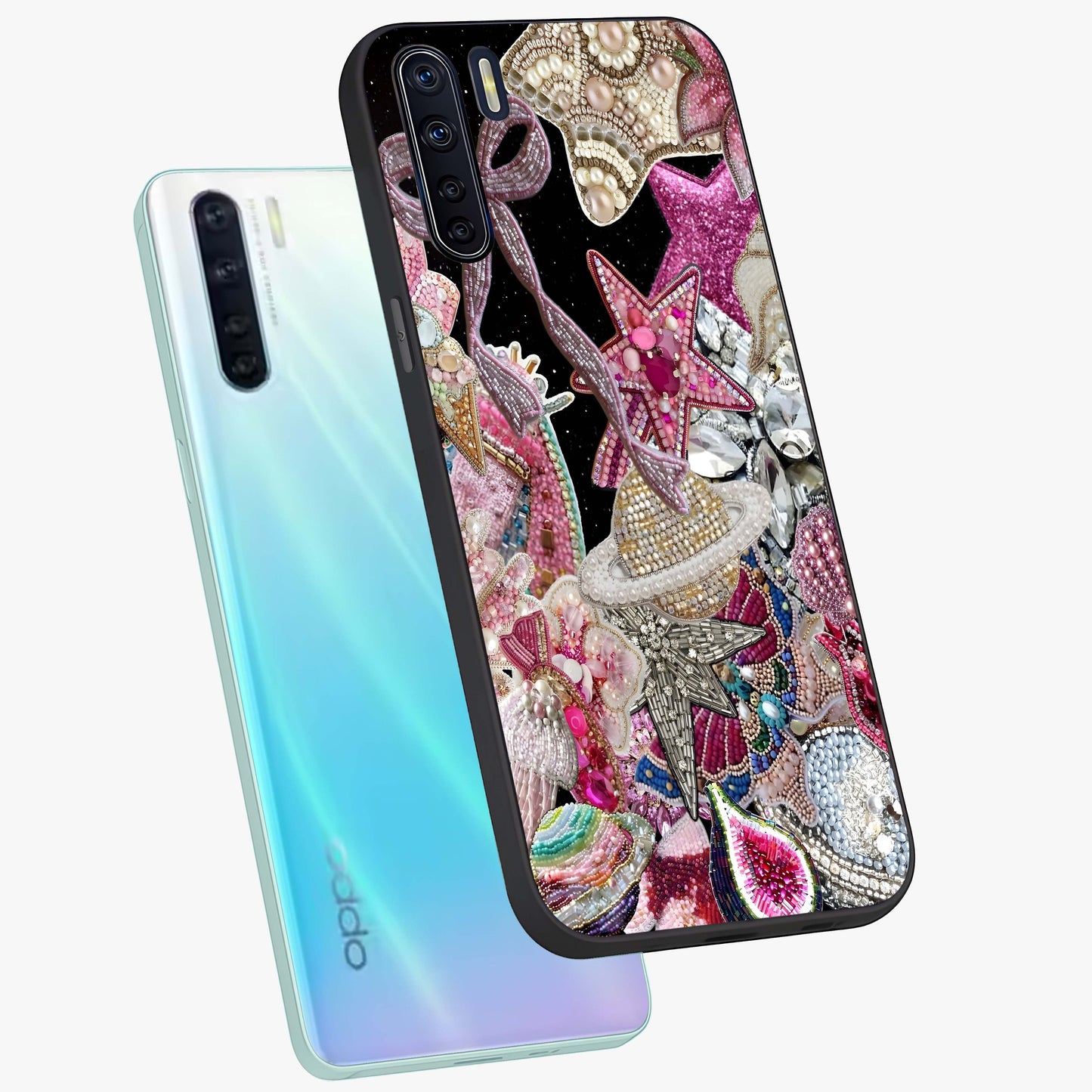 Starlit Jewel Dream Glass Case displayed in angled mockup highlighting glowing celestial jewel design with dreamy aesthetic.