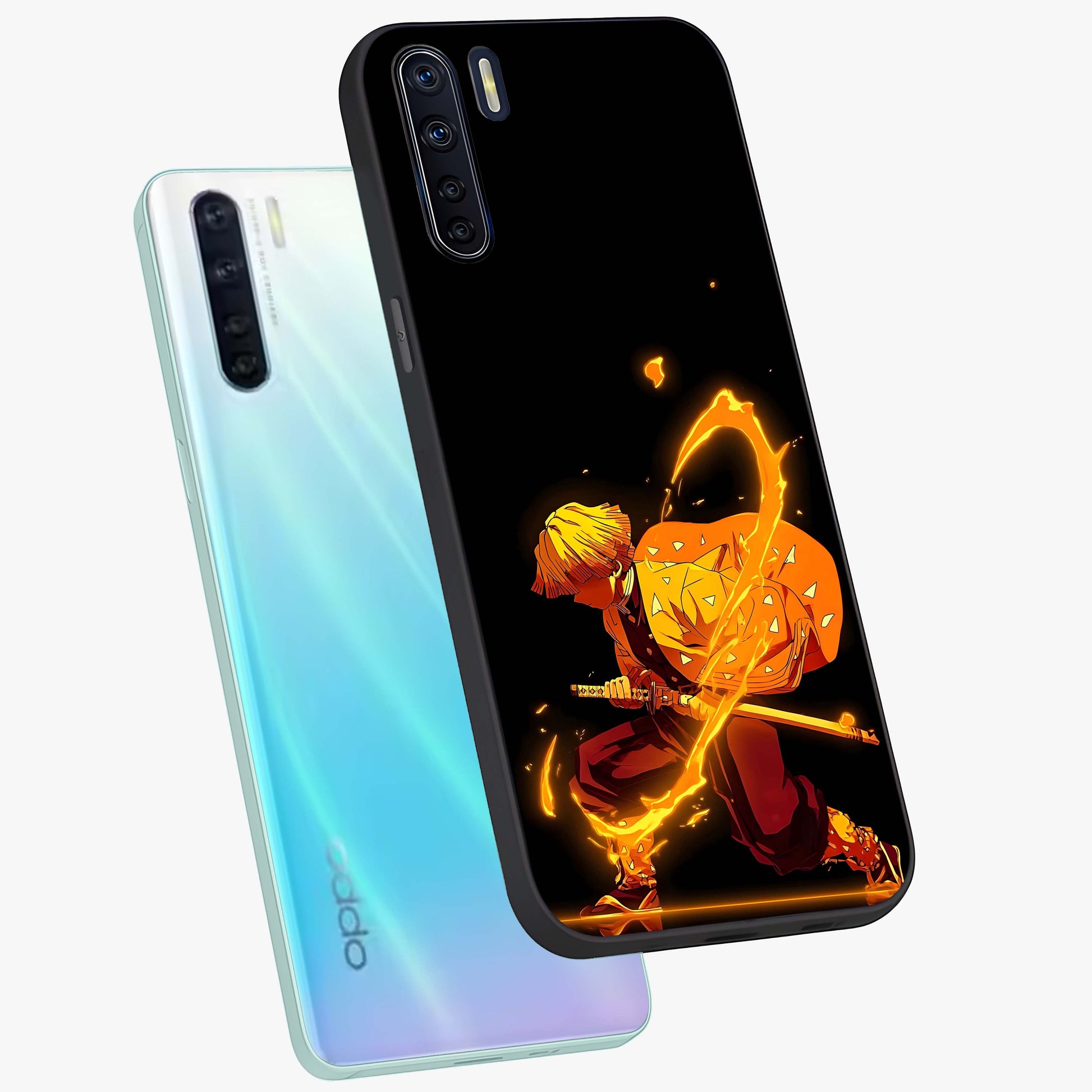 Thunder Flame Execution Glass Case displayed in angled mockup highlighting dramatic fire themed design with intense fantasy aesthetic.