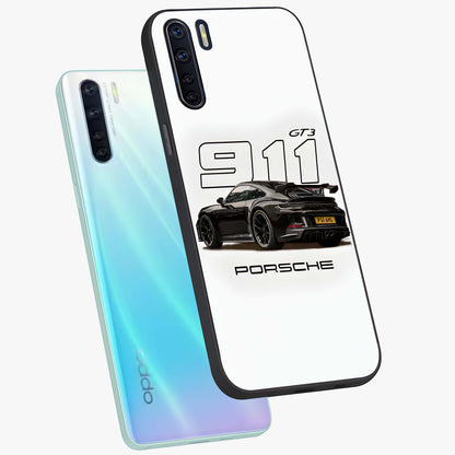 Turbo Legacy Icon Glass Case displayed in angled mockup highlighting dynamic automotive design with performance aesthetic.