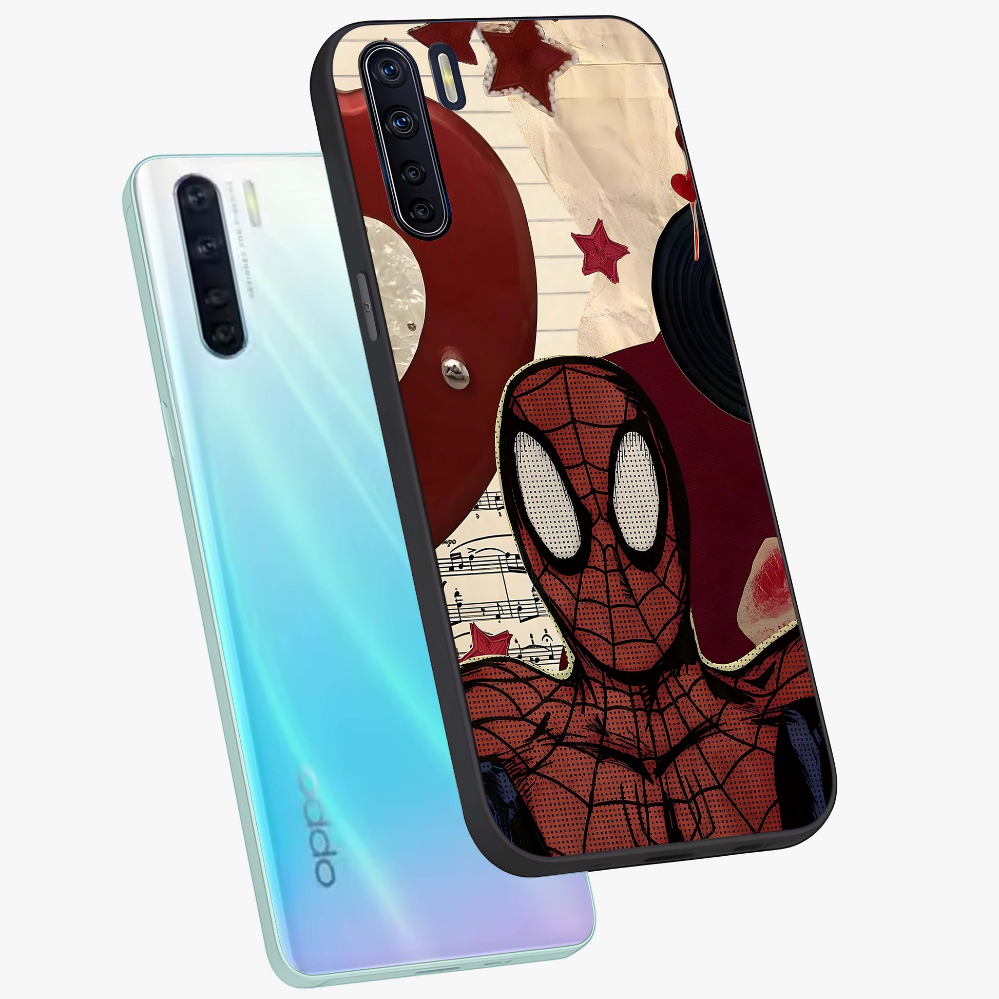 Web Warrior Vibes Glass Case displayed in angled mockup highlighting dynamic web design with comic style aesthetic.