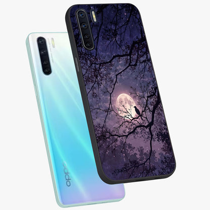 Whispering Moon Silence Glass Case displayed in angled mockup highlighting calm lunar design with dreamy night aesthetic.