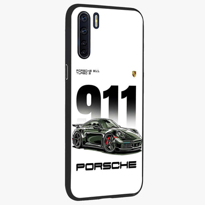 911 Turbo Dominance Glass Case upright perspective showcasing powerful racing design and modern automotive aesthetic.