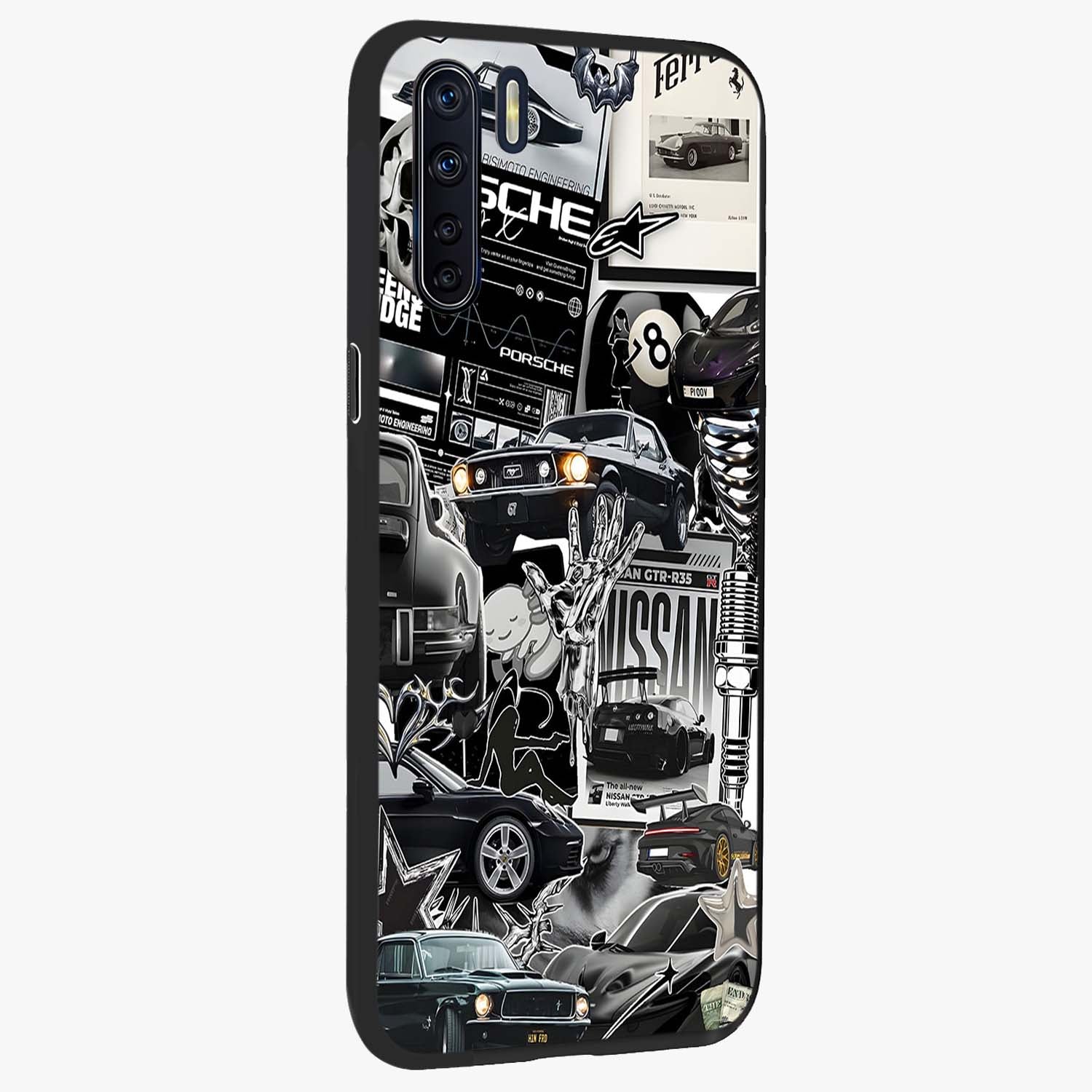 Aesthetic Dark Love Glass Case upright view showcasing dramatic romantic artwork with modern aesthetic style.