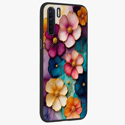 Artlyn Grace Flower Pattern Glass Case upright view showcasing graceful floral artwork with aesthetic botanical style.