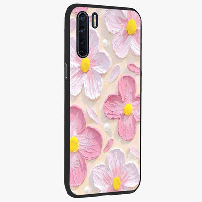 Blush Bloom Texture Glass Case upright view showcasing delicate blush floral texture with modern minimal style.