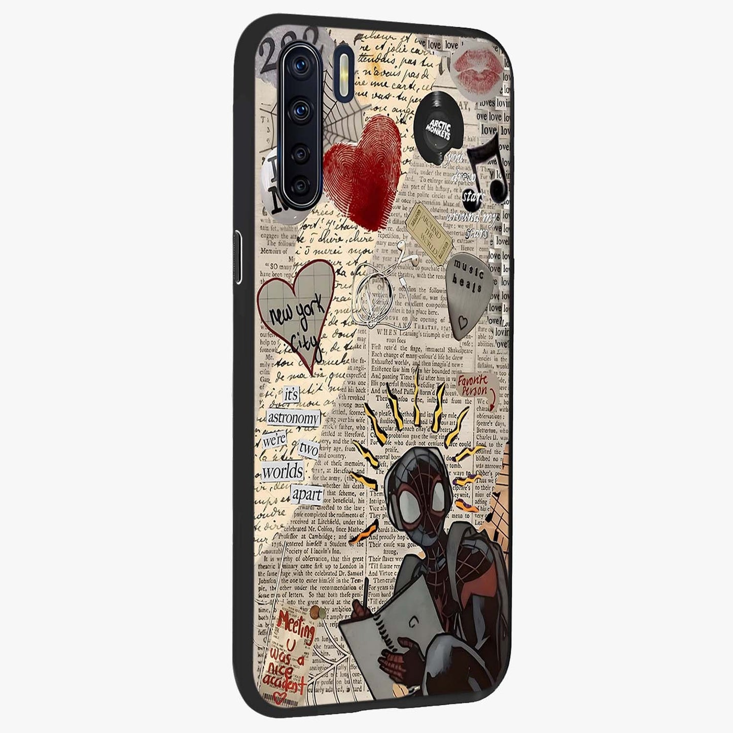 City Dream Sketch Glass Case upright view showcasing urban skyline artwork with stylish hand drawn design.
