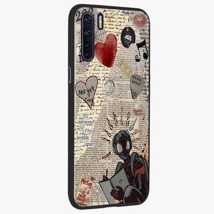 City Dream Sketch Glass Case upright view showcasing urban skyline artwork with stylish hand drawn design.