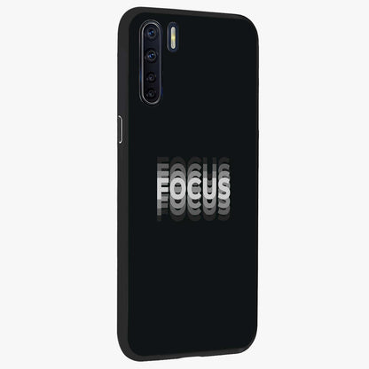 Focus Mode On Glass Case upright view showcasing strong typography statement with sleek motivational theme.