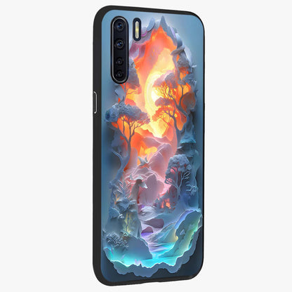 Glow Forest Portal Glass Case upright view showcasing enchanted forest portal artwork with fantasy nature theme.