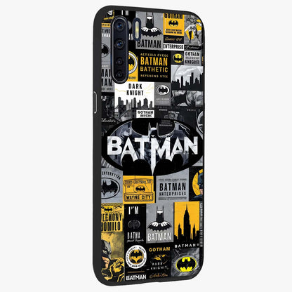 Knight Gotham Rise Glass Case upright view showcasing bold vigilante themed artwork with gothic city vibe.