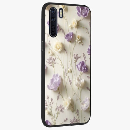 Lilac Breeze Harmony Glass Case upright view showcasing delicate lilac artwork with peaceful floral theme.