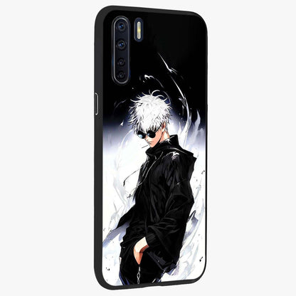Limitless Shadow King Glass Case upright view showcasing bold shadow warrior artwork with epic fantasy theme.