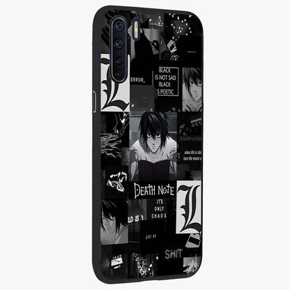 Midnight Chaos Mind Glass Case upright view showcasing expressive abstract artwork with bold dark theme.
