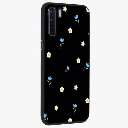 Minimal Petal Whispers Glass Case upright view showcasing elegant floral artwork with modern minimalist style.