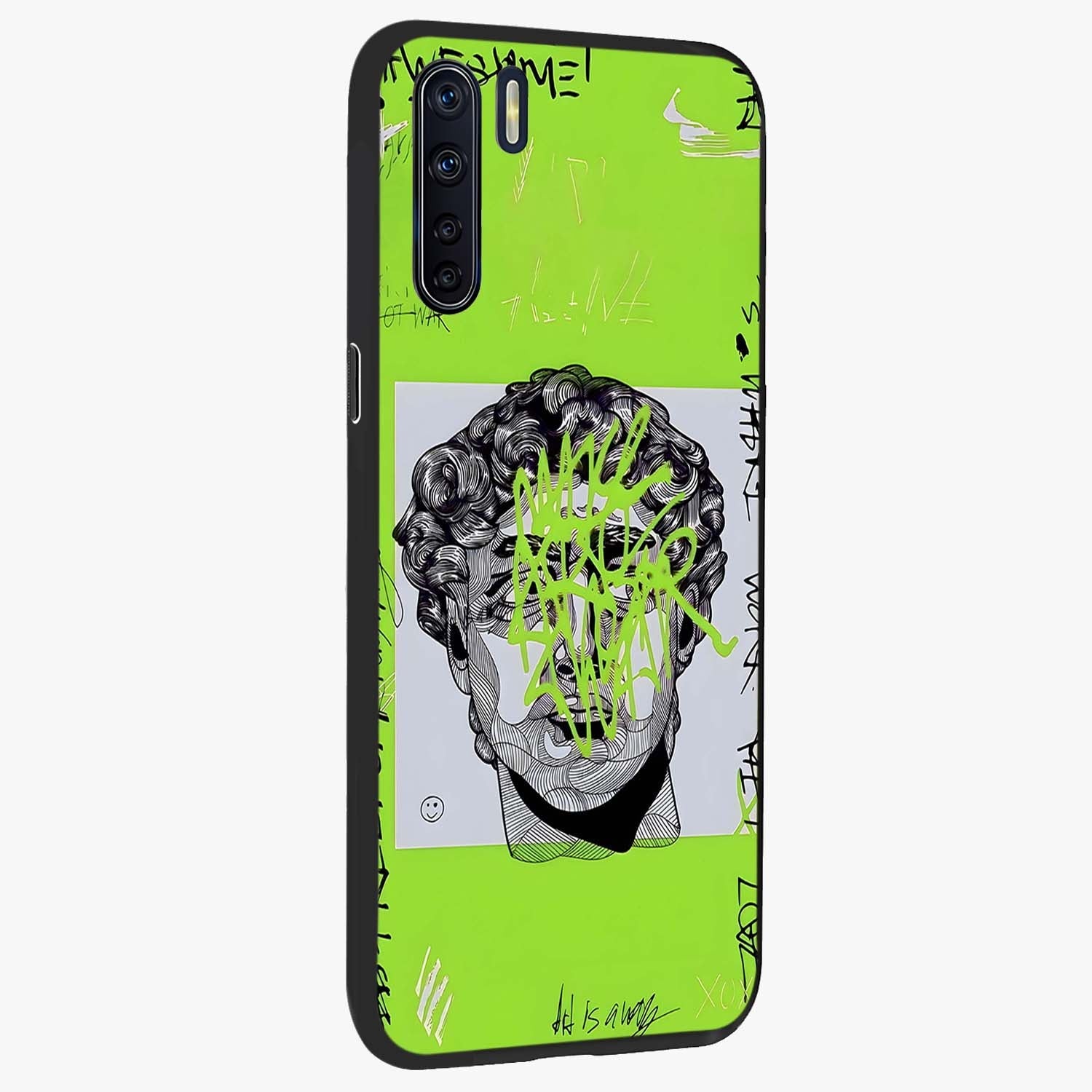Neo Graffiti Rebellion Glass Case upright view showcasing colorful graffiti artwork with bold modern street style.