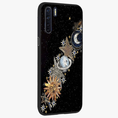 Pearls Universe Object Glass Case upright view showcasing decorative pearl themed artwork with cosmic elegance.
