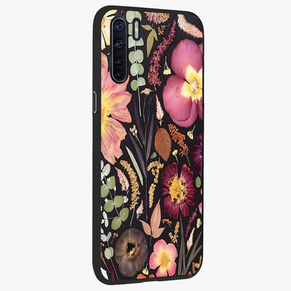 Petal Dream Tapestry Glass Case upright view showcasing detailed floral tapestry artwork with artistic nature theme.