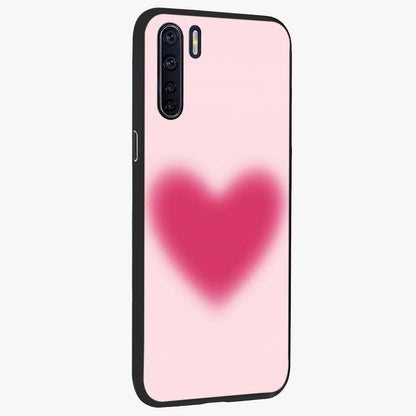 Pink Aura Heart Glass Case upright view showcasing romantic heart artwork with soft pastel theme.