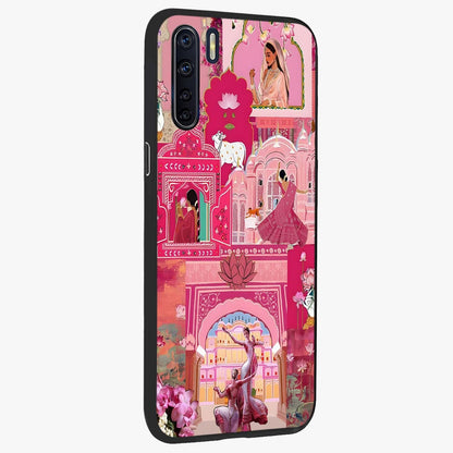 Pink Palace Muse Glass Case upright view showcasing artistic palace artwork with graceful royal theme.