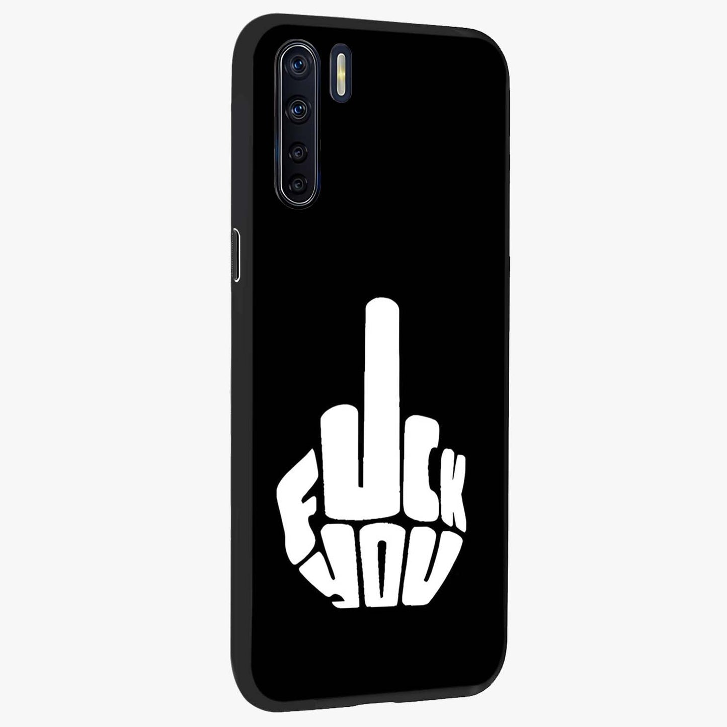 Rebel Mode On Glass Case upright view showcasing striking statement artwork with bold rebellious theme.